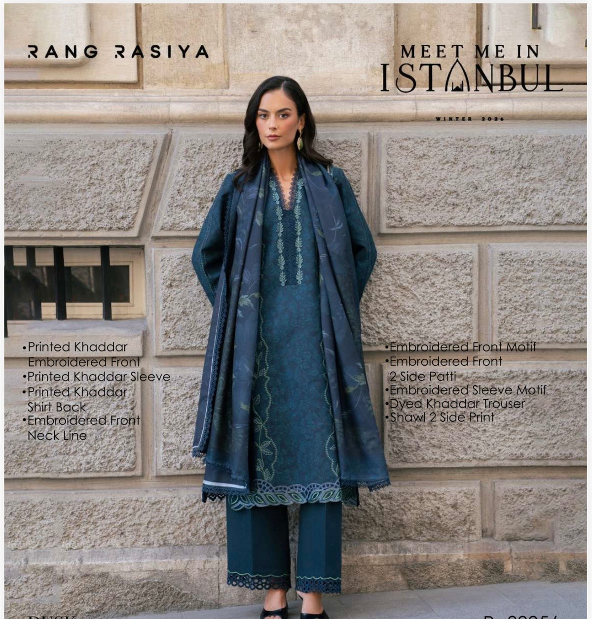 Rang rasiya luxury embroidered 3pc winter