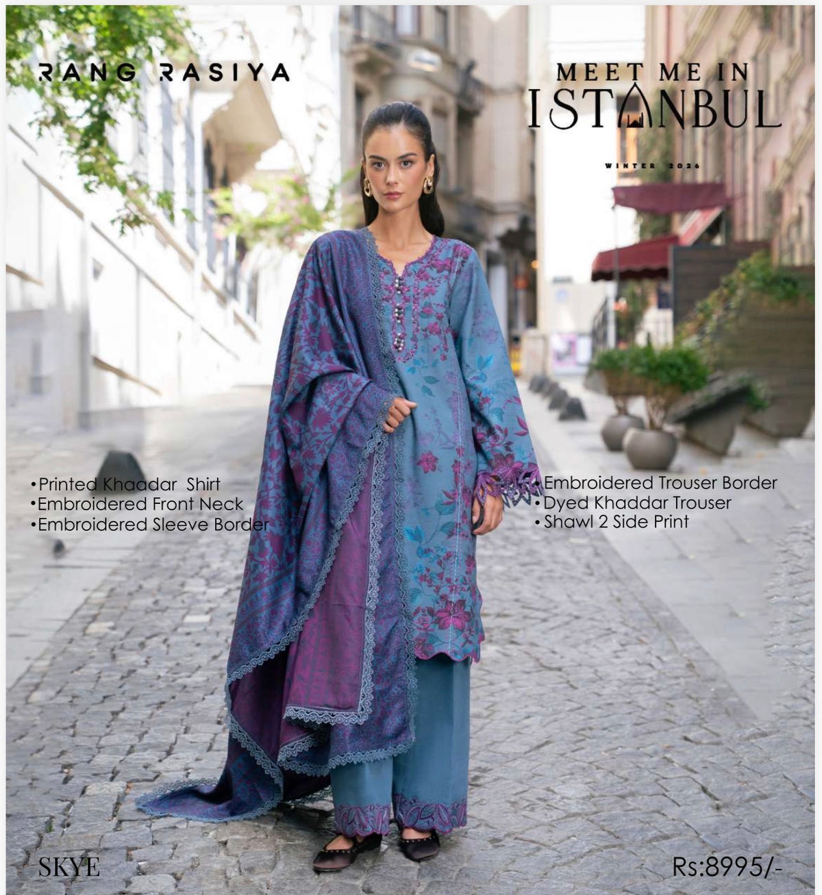 Rang rasiya luxury embroidered 3pc winter