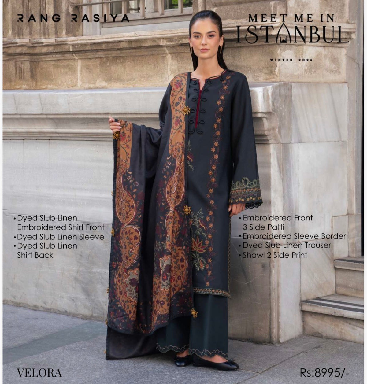 Rang rasiya luxury embroidered 3pc winter