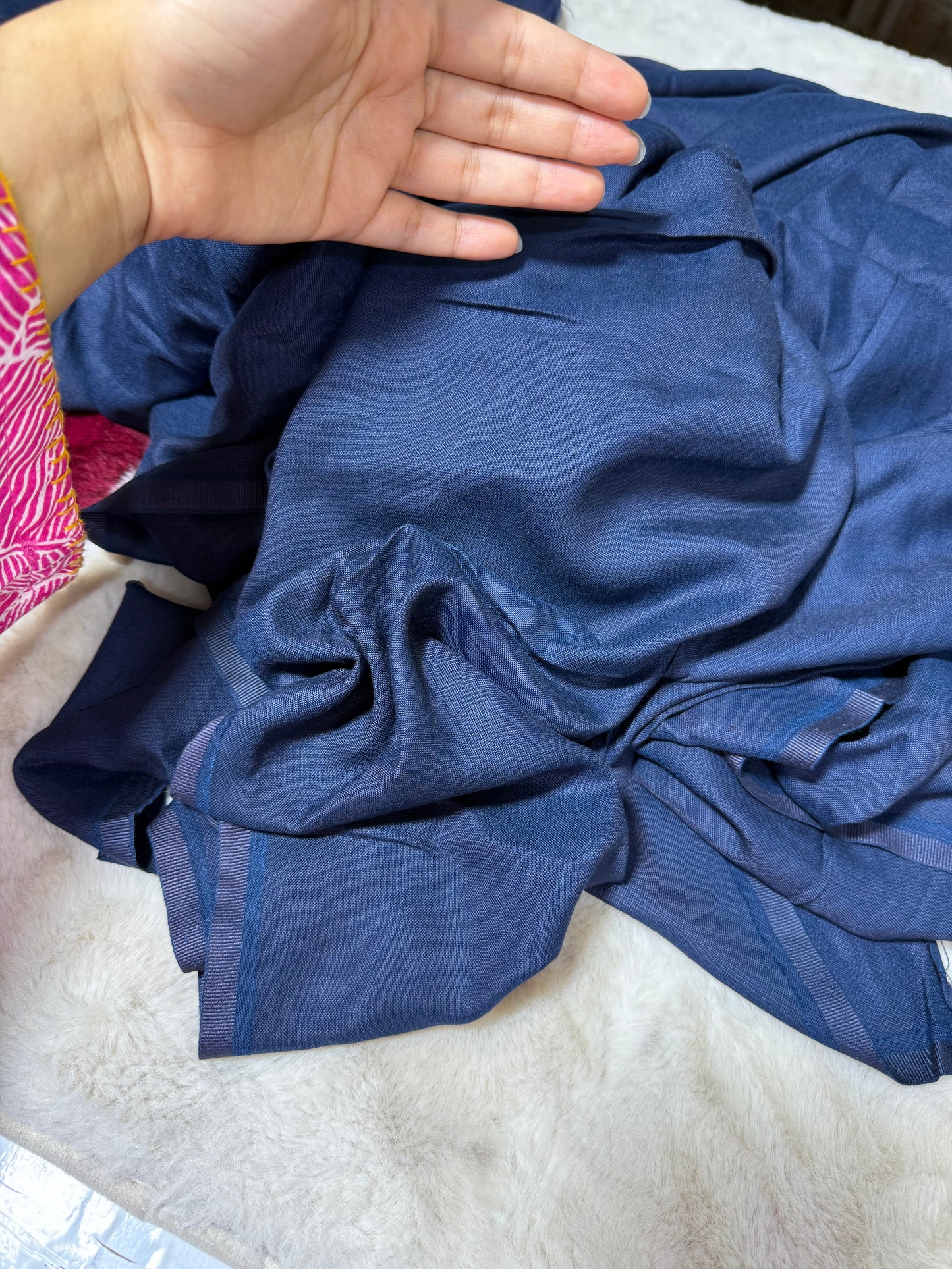 J. Plain marian wool fabric 2pc navey blue 🔵