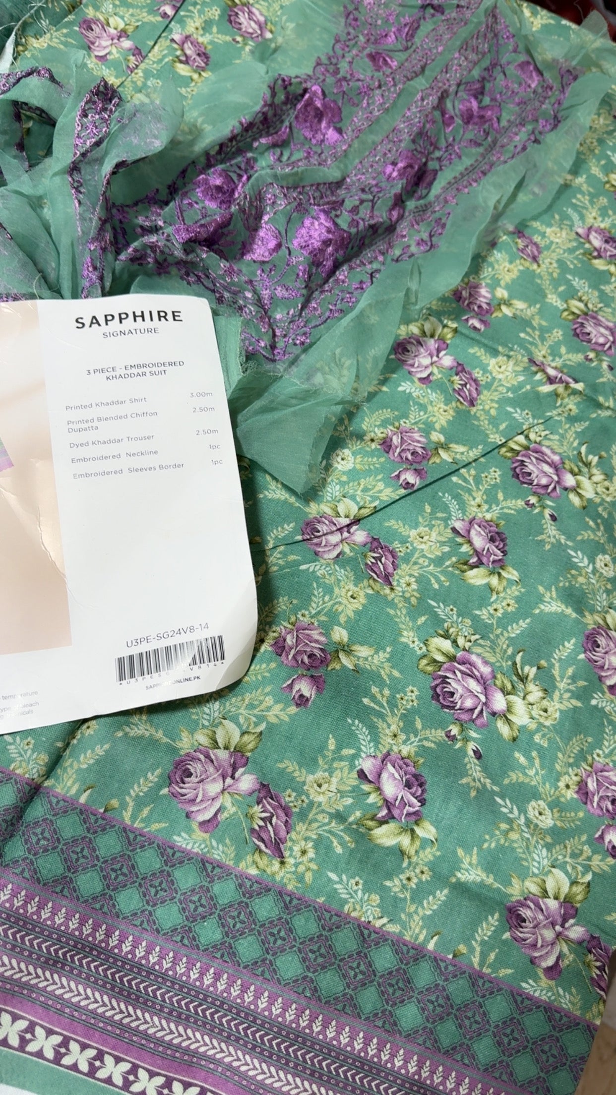 Sapphire embroided winter 3 pc