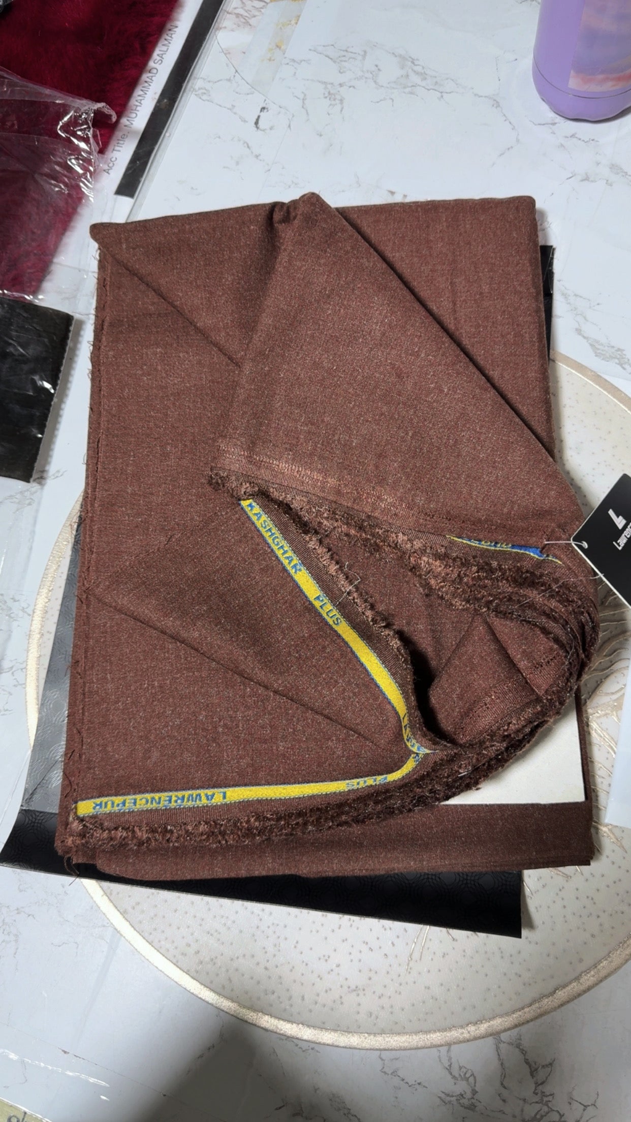 Lawrencepur pure wool blend fabric suit winter (brown)
