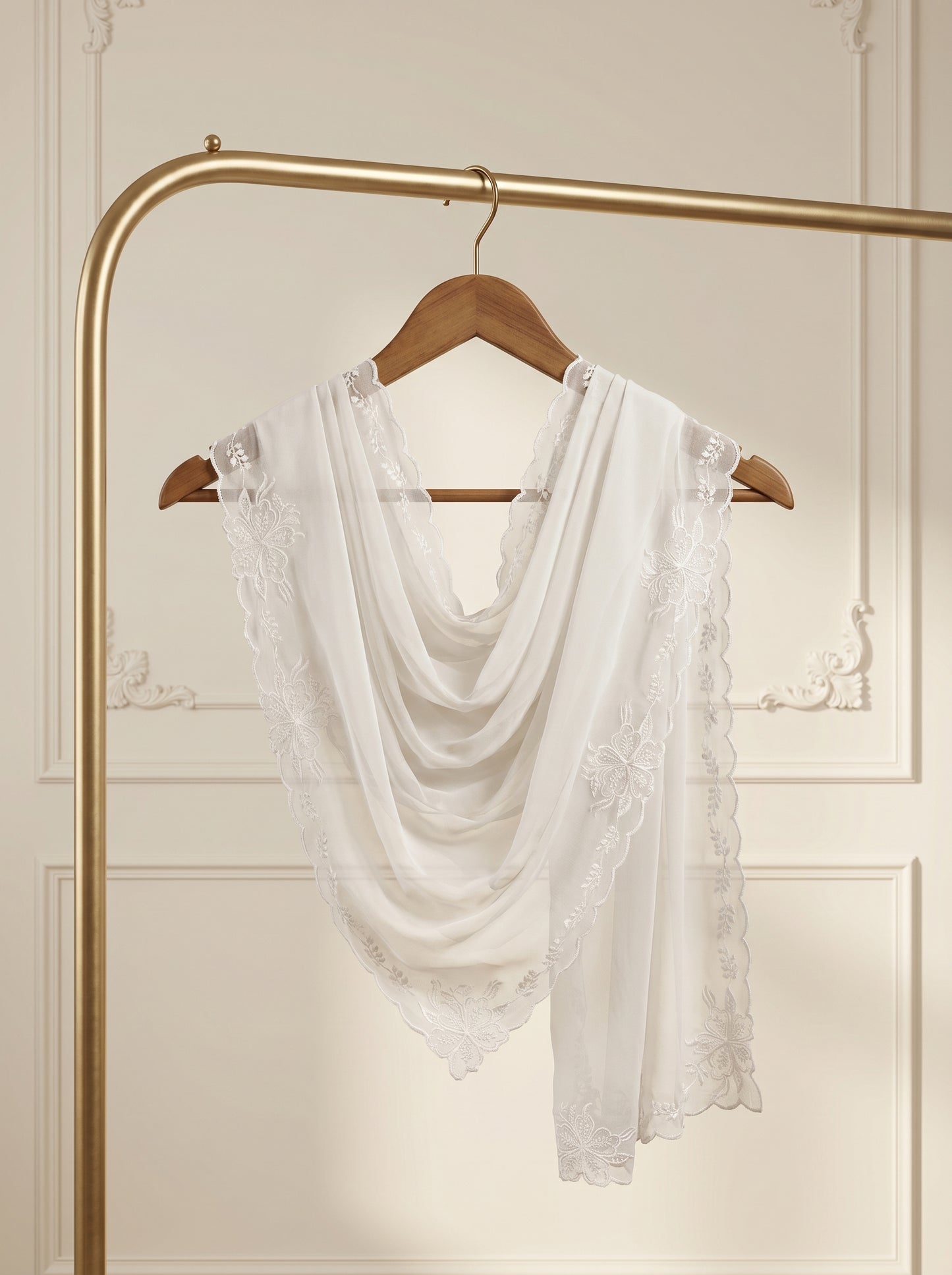 chiffon embroided duppata dyeable in all colors two side embroidery