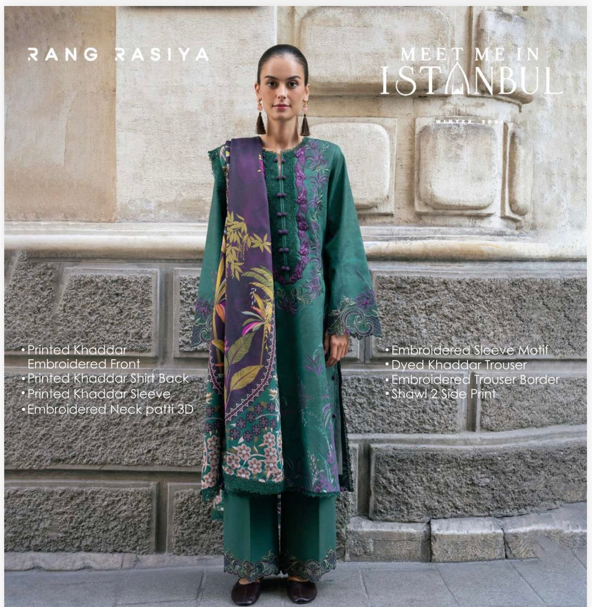Rang rasiya luxury embroidered 3pc winter