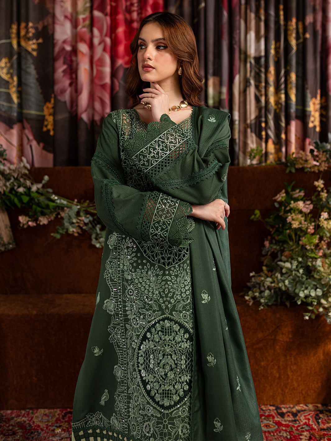Parishay luxury winter embroided 3pc