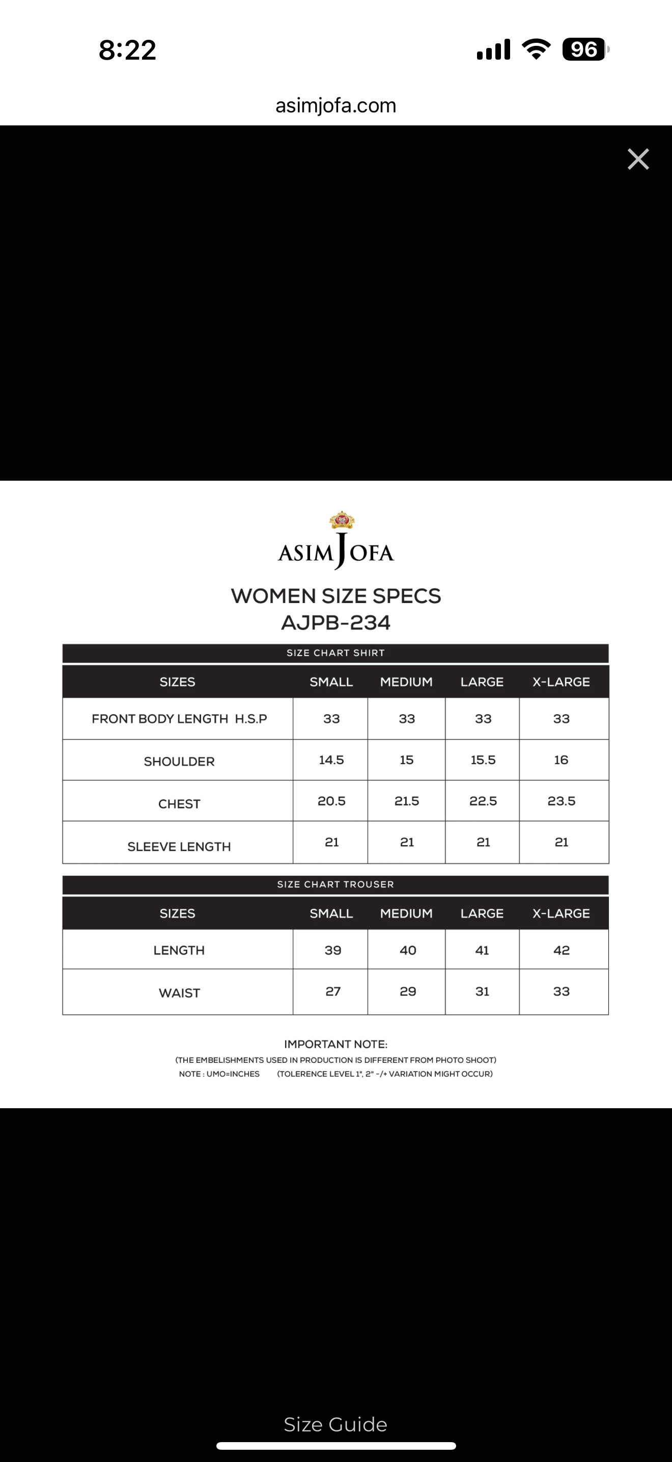 Asim jofa luxury embroided cotton shirt trouser (shirt length 33)prebooking dispatch 5 days bad