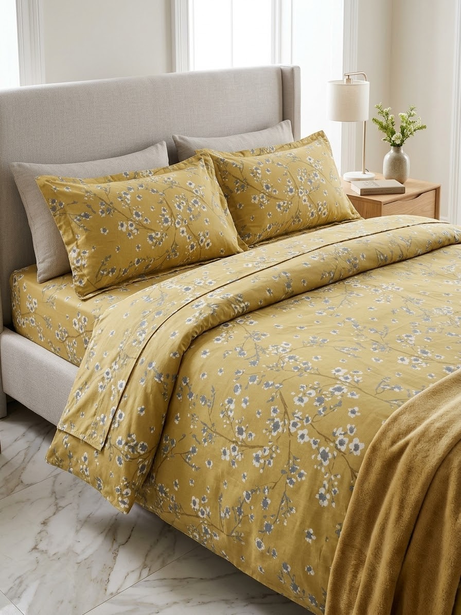 pure cotton stuff king size bed sheet with 2 pillow covers