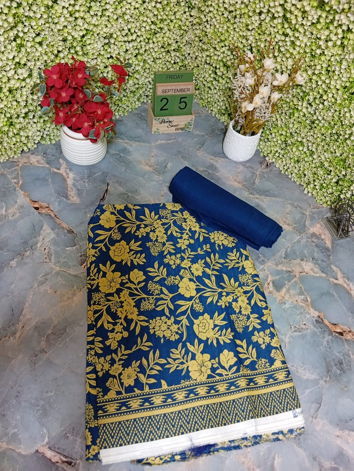 Sale printed khadar shirt and plain trouser 2pc
