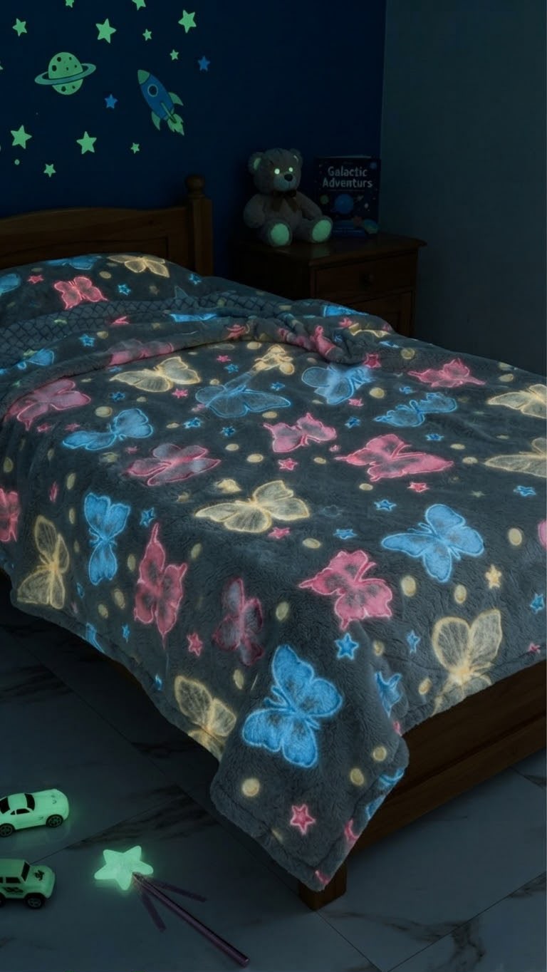 Glow up ( light gray butterfly) summer AC blankets (5.5*6.5)