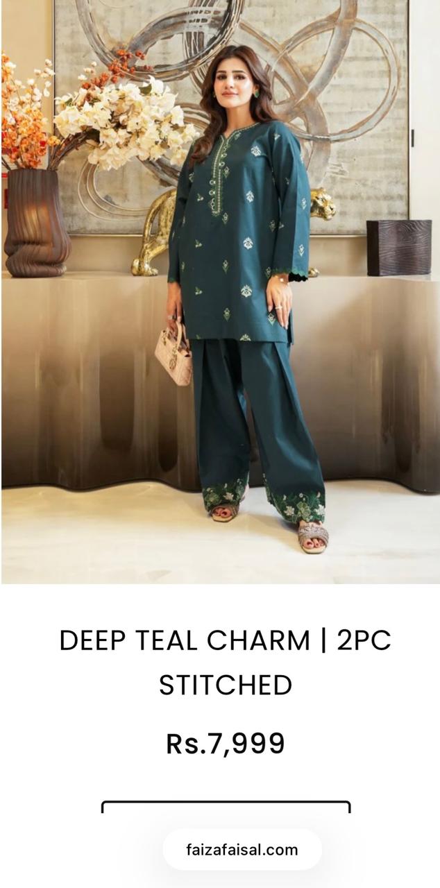 Unstitched lawn embroided 2pc