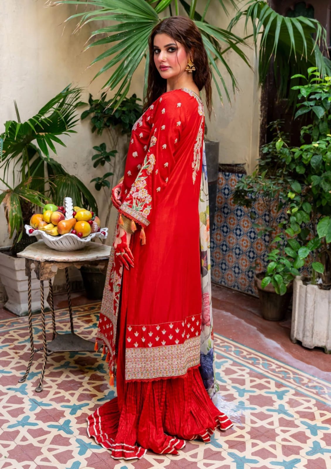 Fatima hussain (Alyaah) embroided lawn 3pc with printed chiffon dupatta
