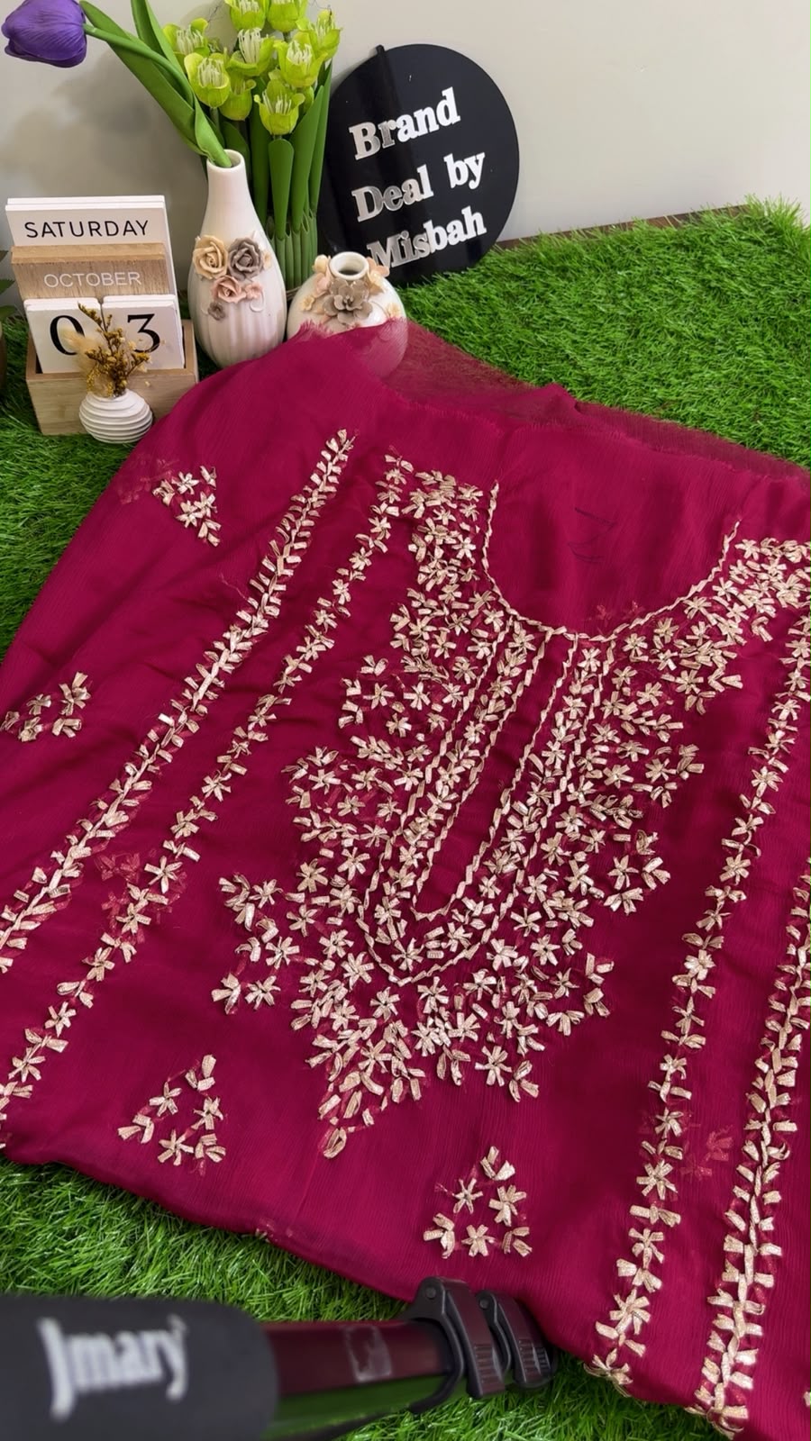 Luxury chiffon gotta work shirt and duppata