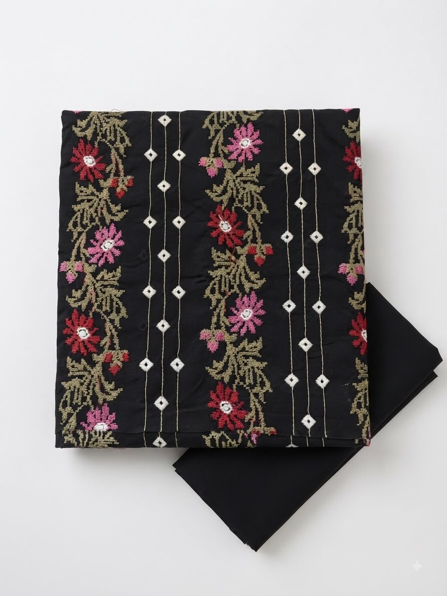 Sale Bareeze style embroided lawn shirt with plain trouser