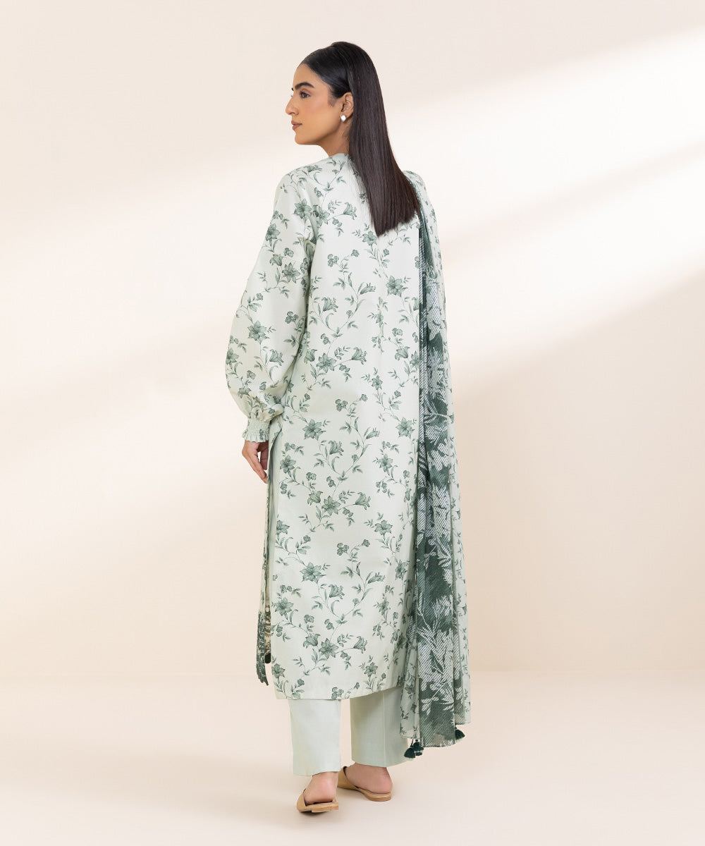 Sale sapphire printed lawn 2 PC shirt and dupatta with embroided patches (unstitched)