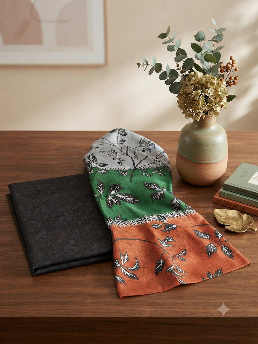 Sale Jazmine by baroque printed linen 3pc with printed wool shawl winter