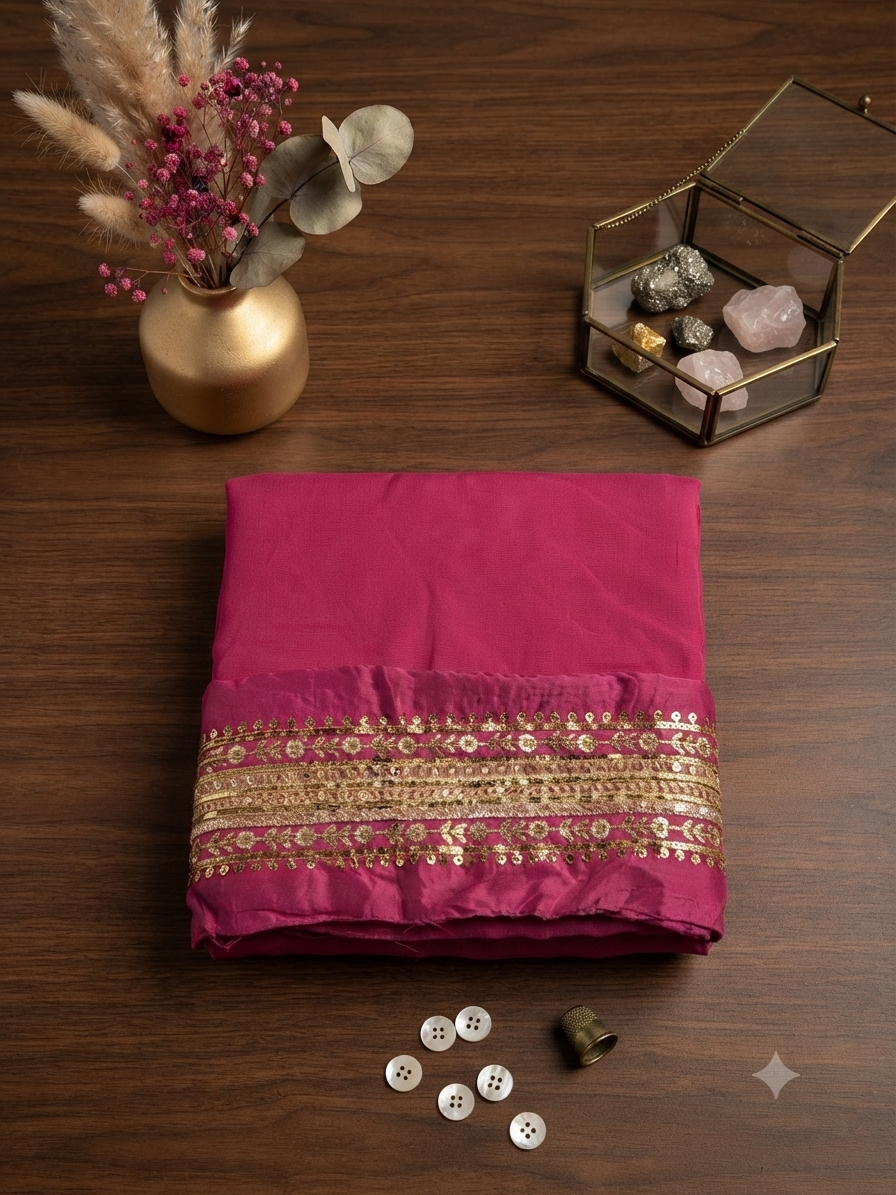 Sale Maryam N Maria plain raw silk shirt and trouser with embroided patches