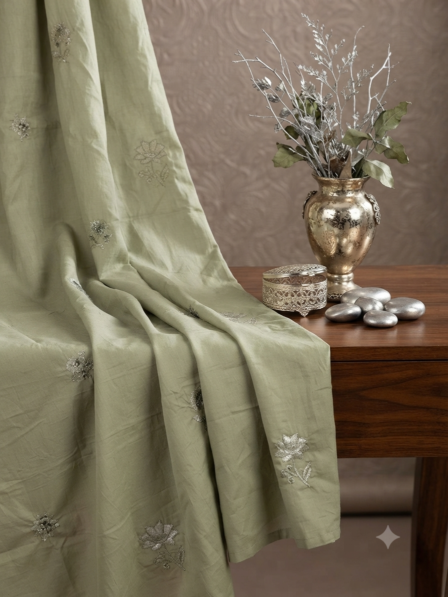 Sale Zaha embroided linen shawl