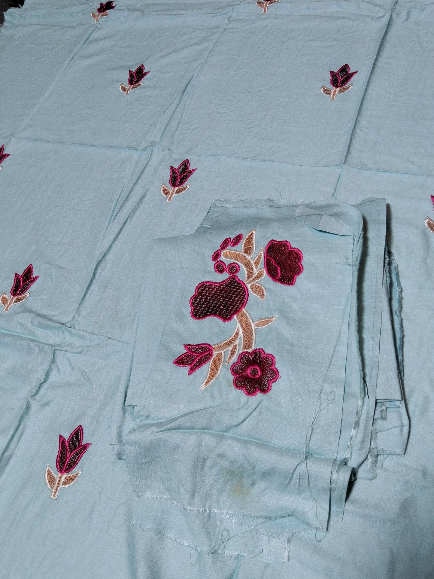 Sale linen 2pc embroided shirt and plain trouser