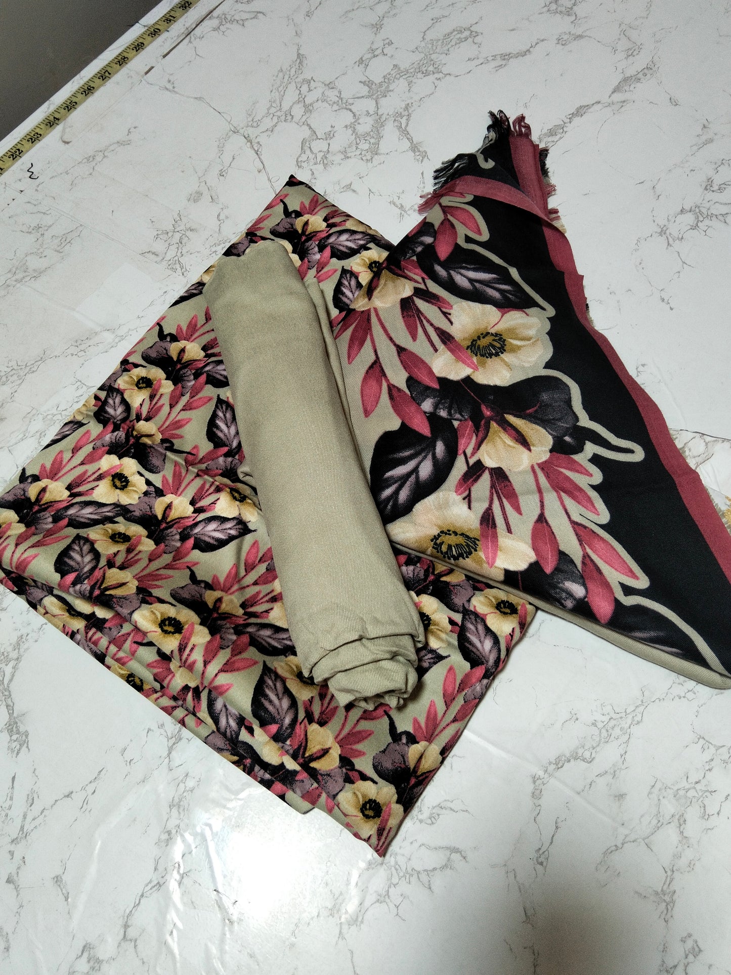 Sale Printed marina 3 pc with shawl