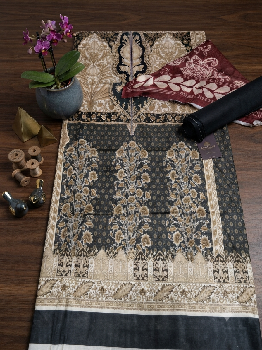 Sale printed lawn 3pc with plain trouser