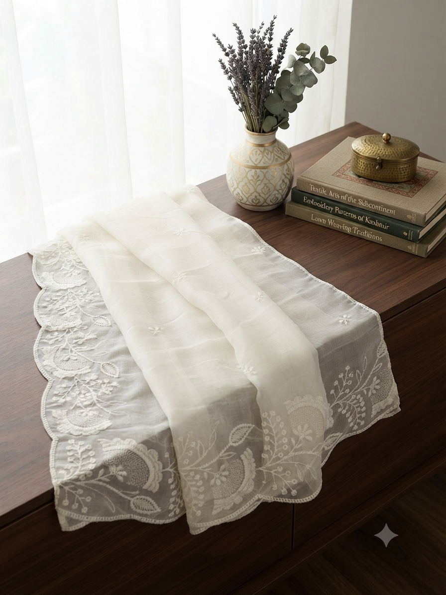 Sale embroided chiffon dupatta 2 sided