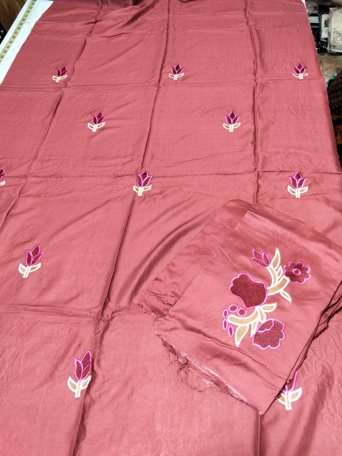 Sale linen 2pc embroided shirt and plain trouser