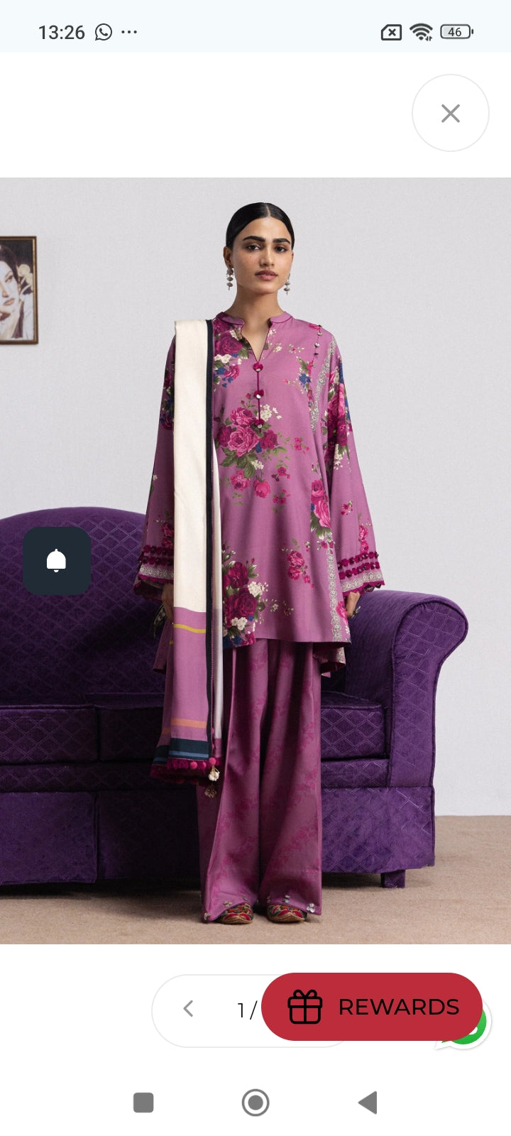 Coco prints by Zara shahjhan KATYA-9A printed linen 3pc