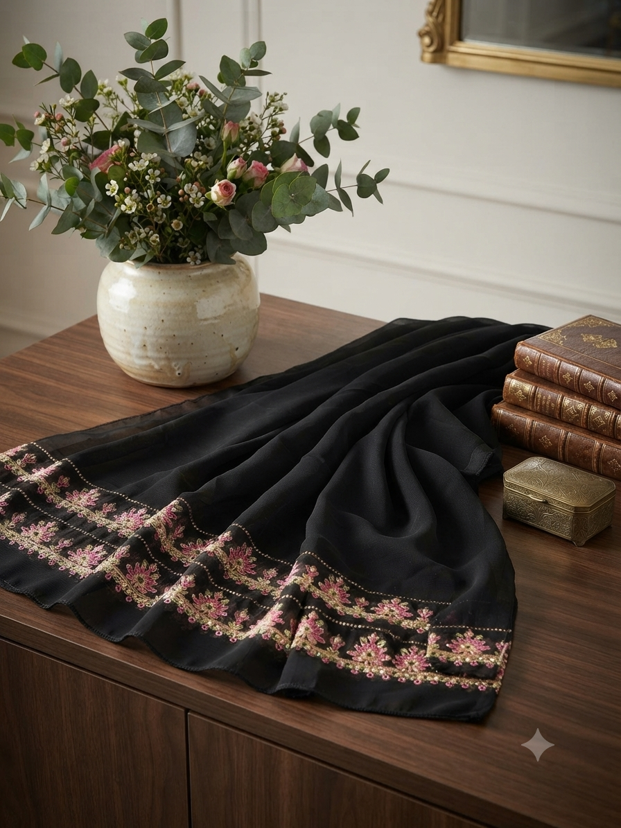 Sale embroided chiffon dupatta
