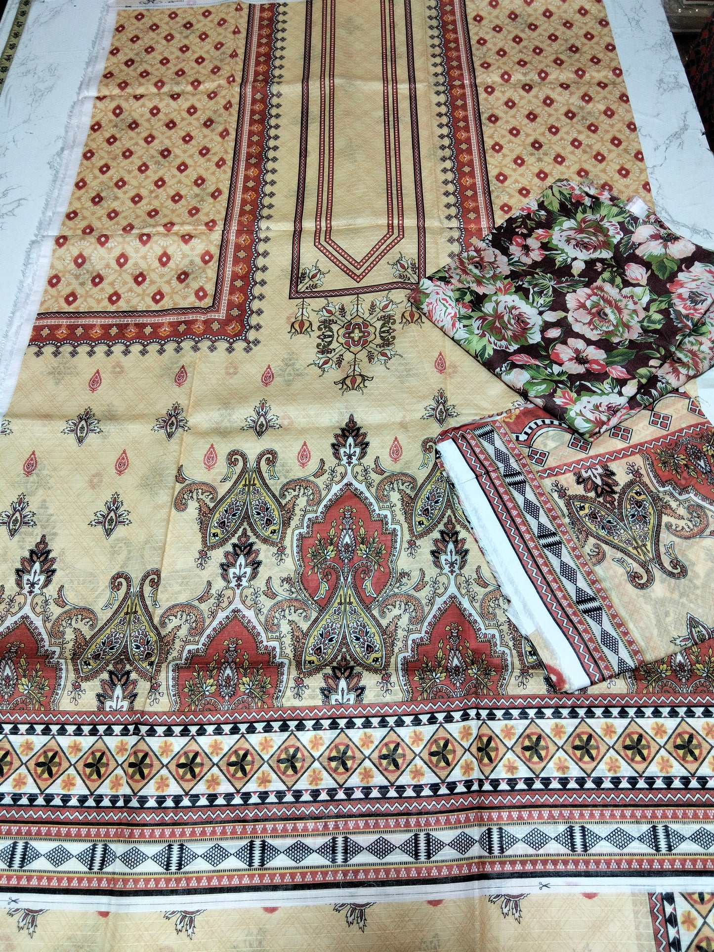 Sale printed lawn 2pc Shirt and Duppata+Allover Printed 2Pc