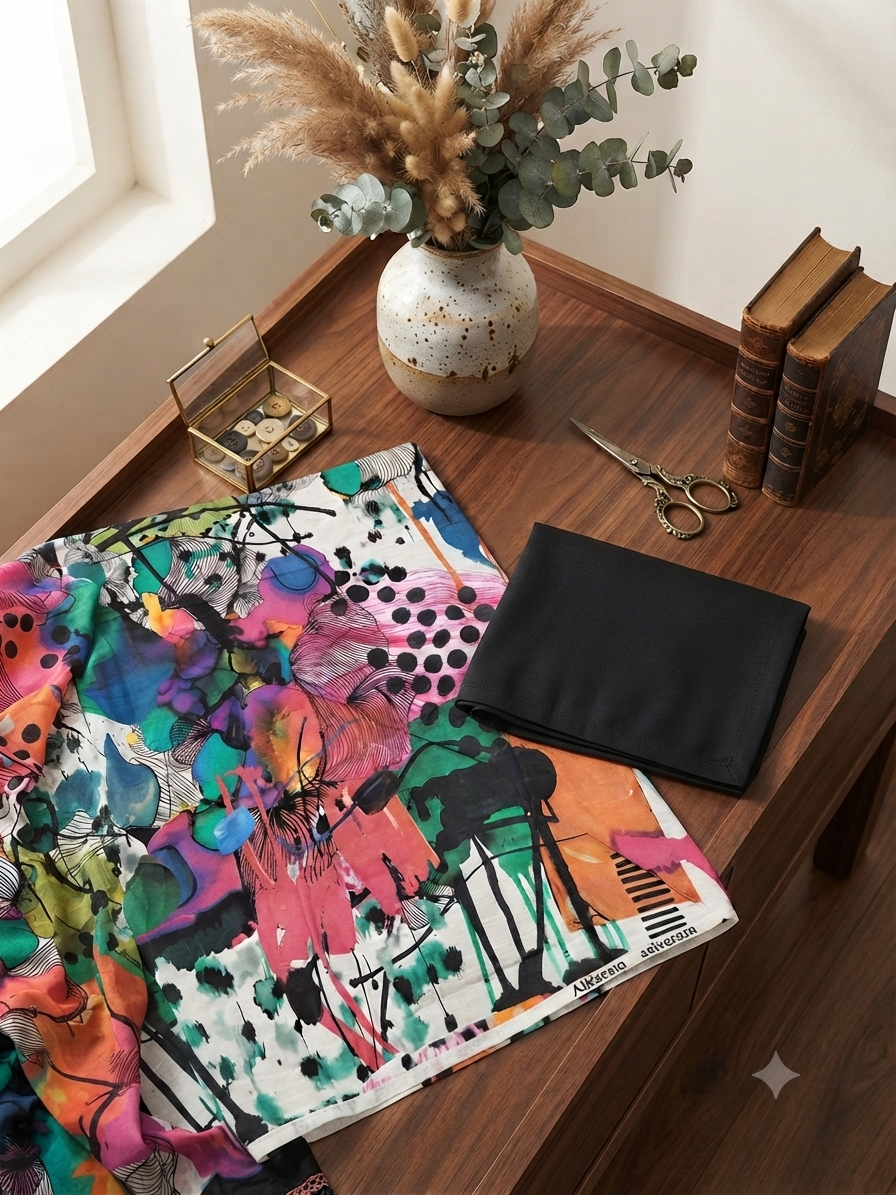 Alkaram printed khaddar 2 pc shirt and trouser