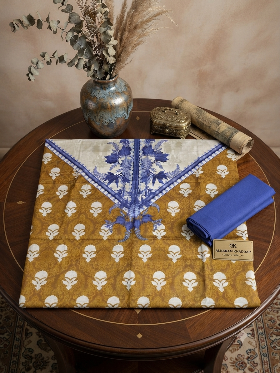 Alkaram printed khaddar 2 pc shirt and trouser