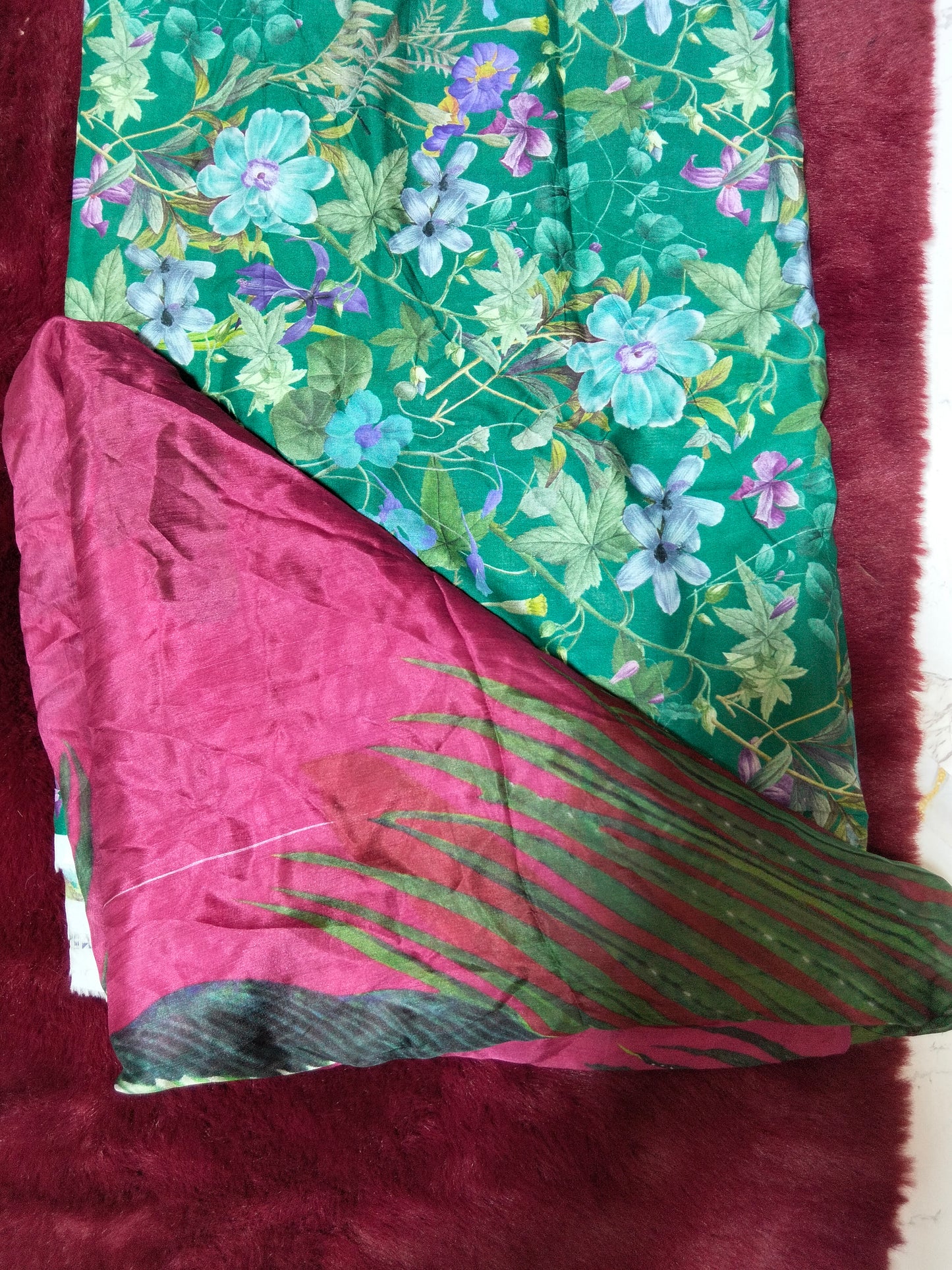 Sale Elaf Printed lawn 2pc shirt with printed silk dupatta (minor def)