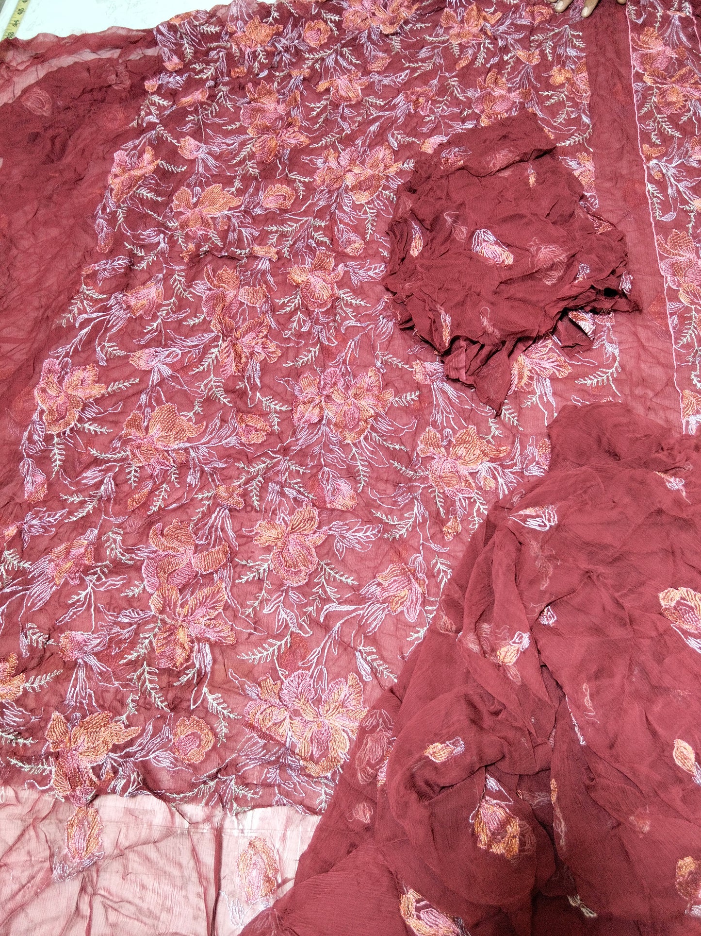 Sale Keyseria embroided pure chiffon 2pc shirt and dupatta