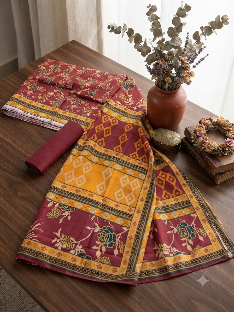 Printed khadar 3pc