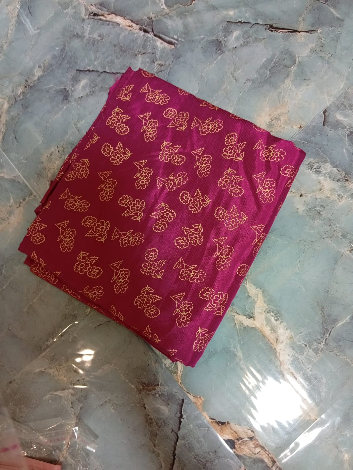 Block printed raw silk 2pc