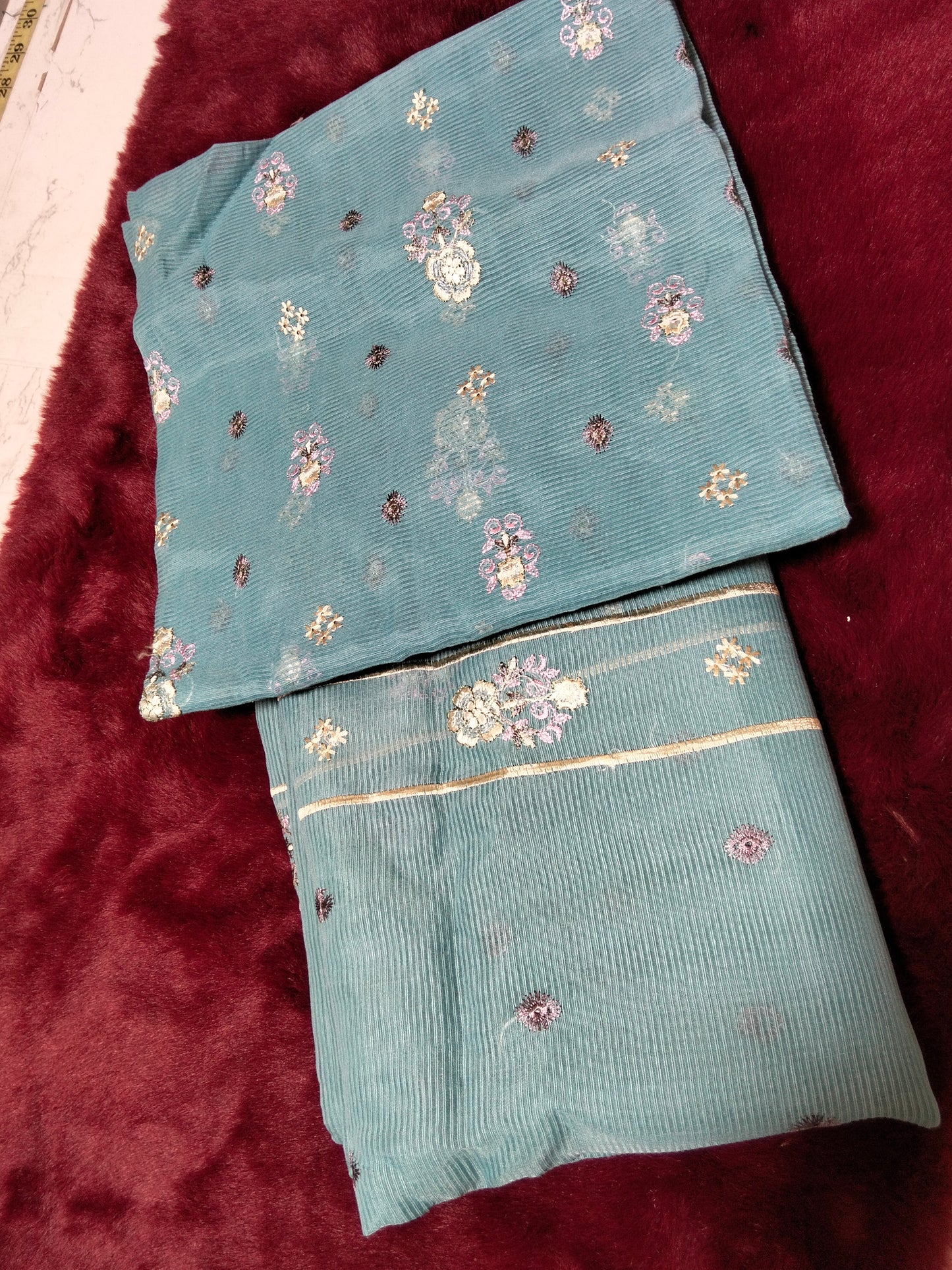 Sale sapphire embroided khadi net shirt and dupatta