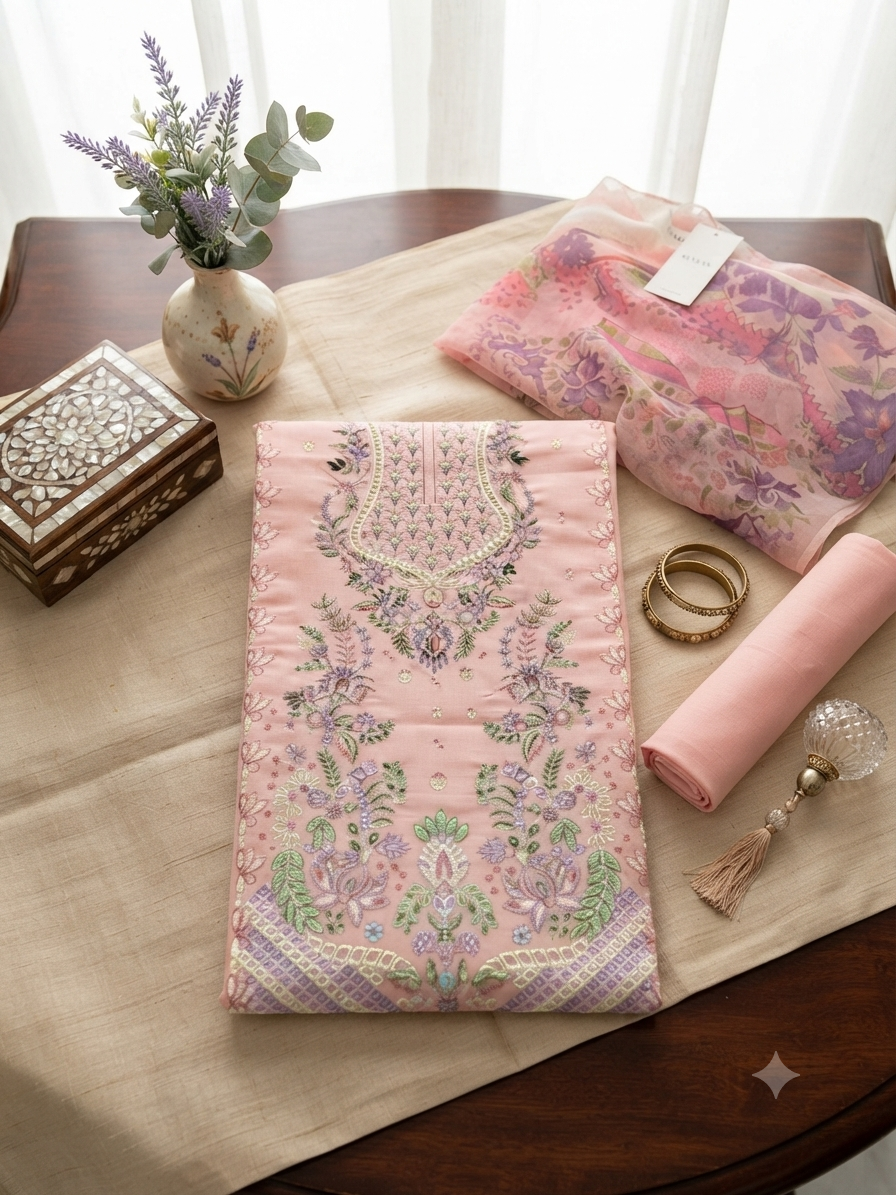 Nureh Riaz arts luxury embroidered lawn 3pc