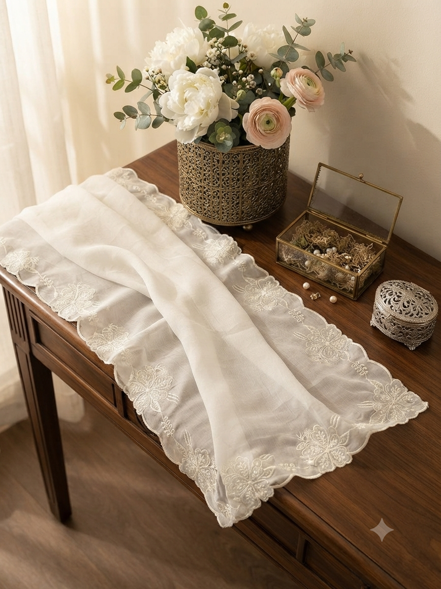 Sale embroided chiffon dupatta 2 sided