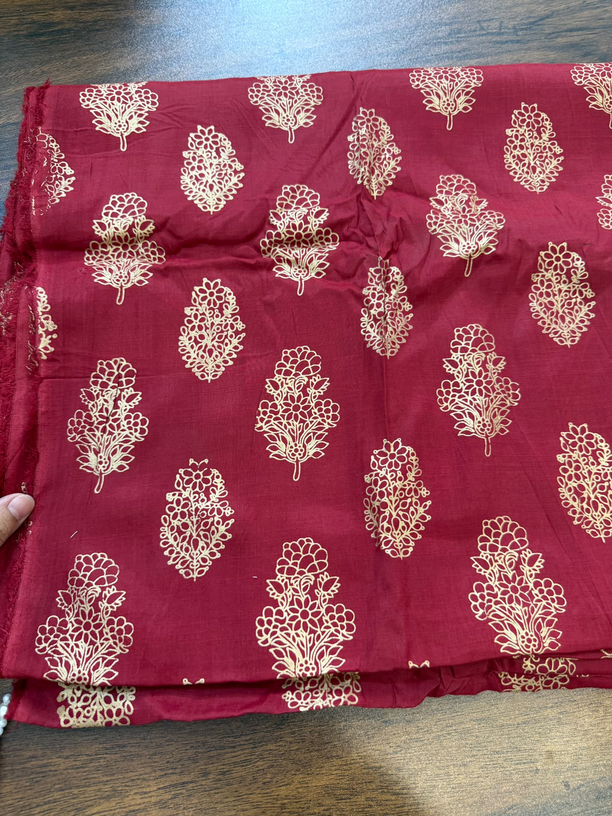 Block printed raw silk 2 pc
