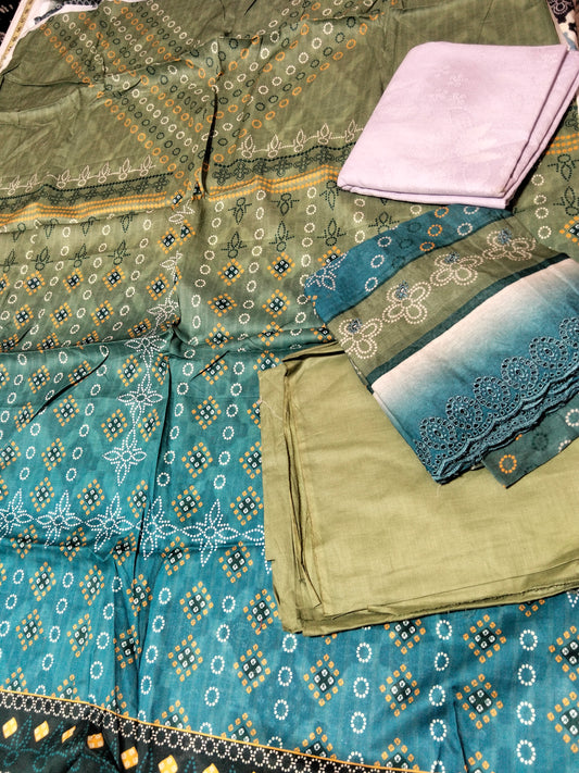 Sale embroided duppata Printed lawn 3pc+Allover Printed lawn 2pc
