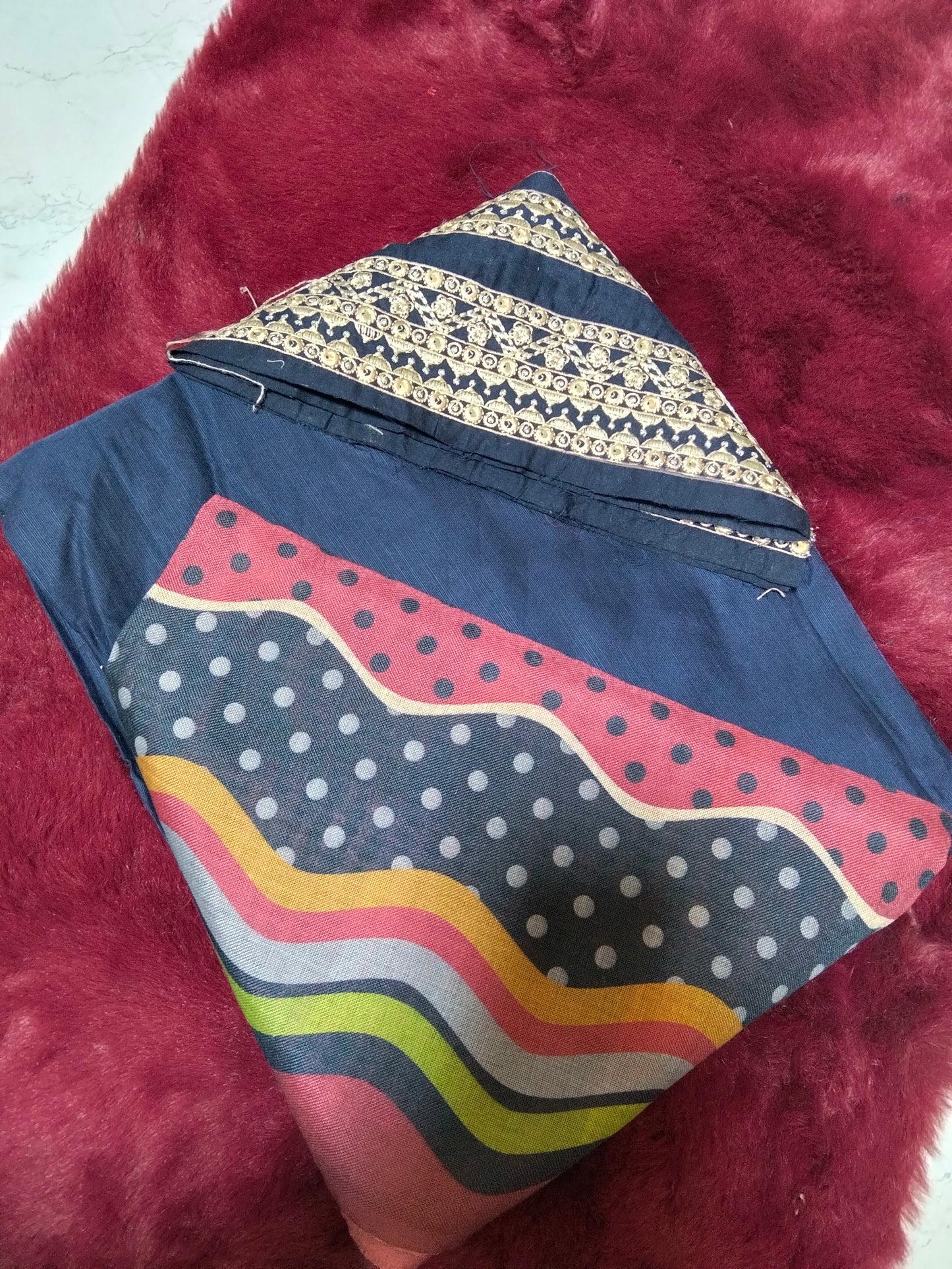 Sale baroque khadar 3 PC with printed wool shawl (winter) with embroided patche