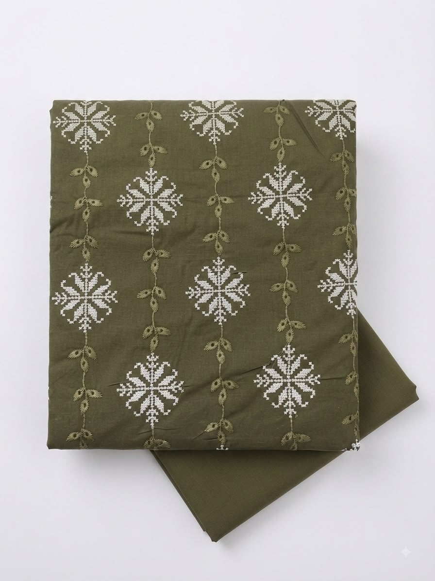 Sale Bareeze style embroided lawn shirt with plain trouser