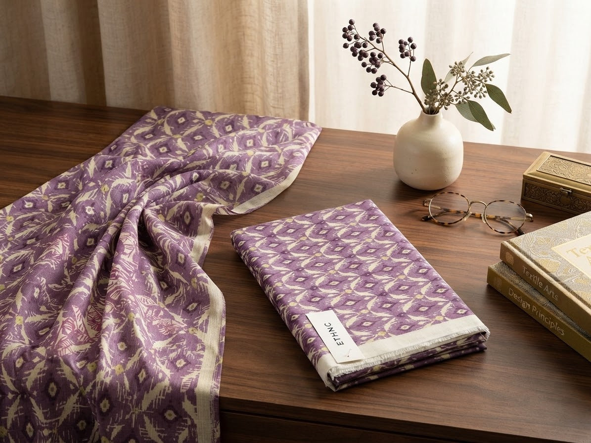 Ethnic all over printed textured lawn 2 pc