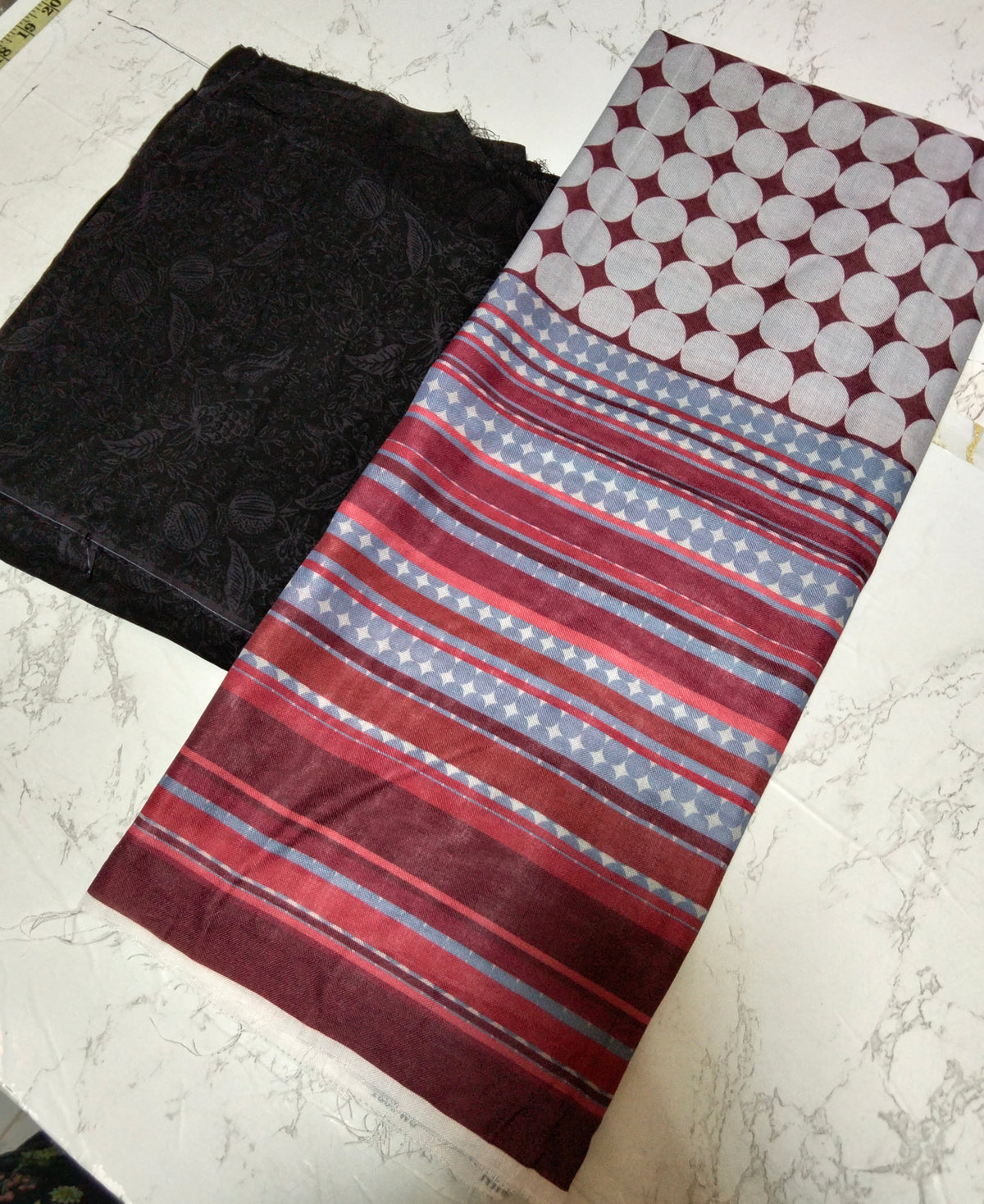 Sale Jazmine by baroque printed linen shirt and trouser with printed wool shawl winter 3pc