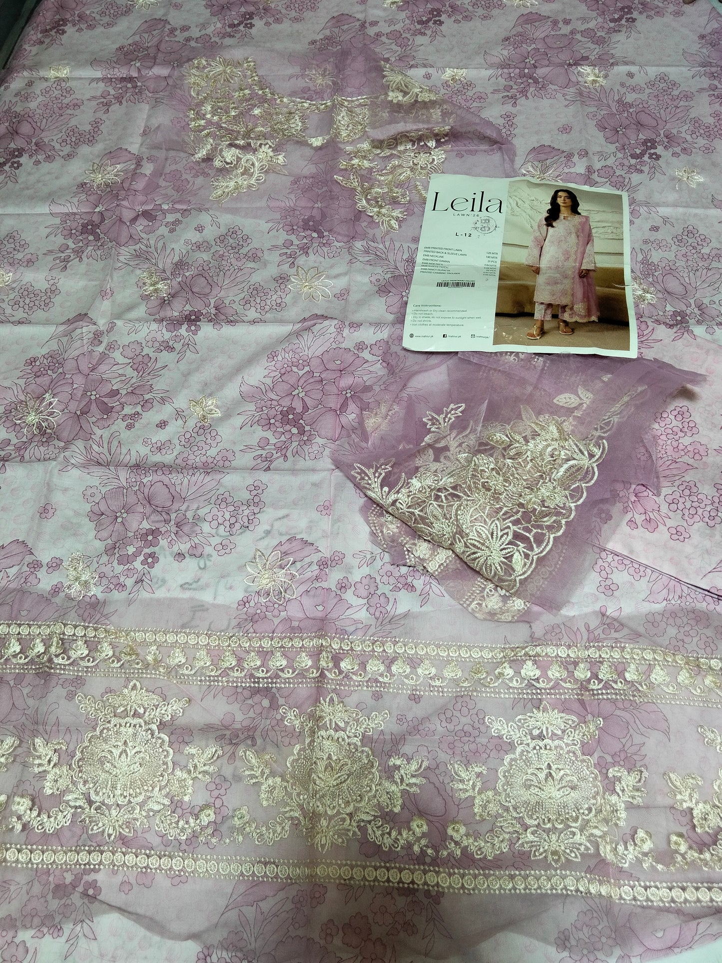 Sale Laila by Mahnur Embroidered 2PC with Embroided Patches
