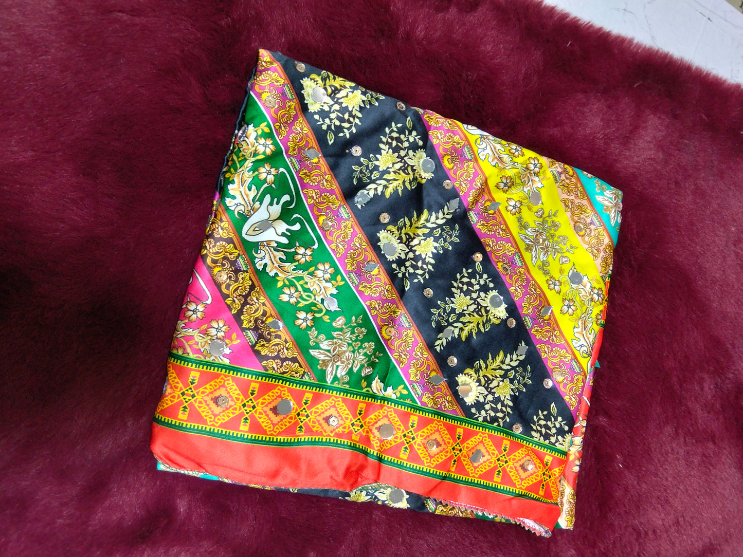 Mirror work silk duppata