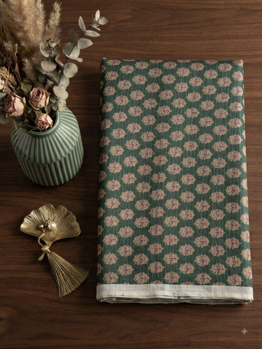 Ethnic Allover Printed satin viscose silk 2pc