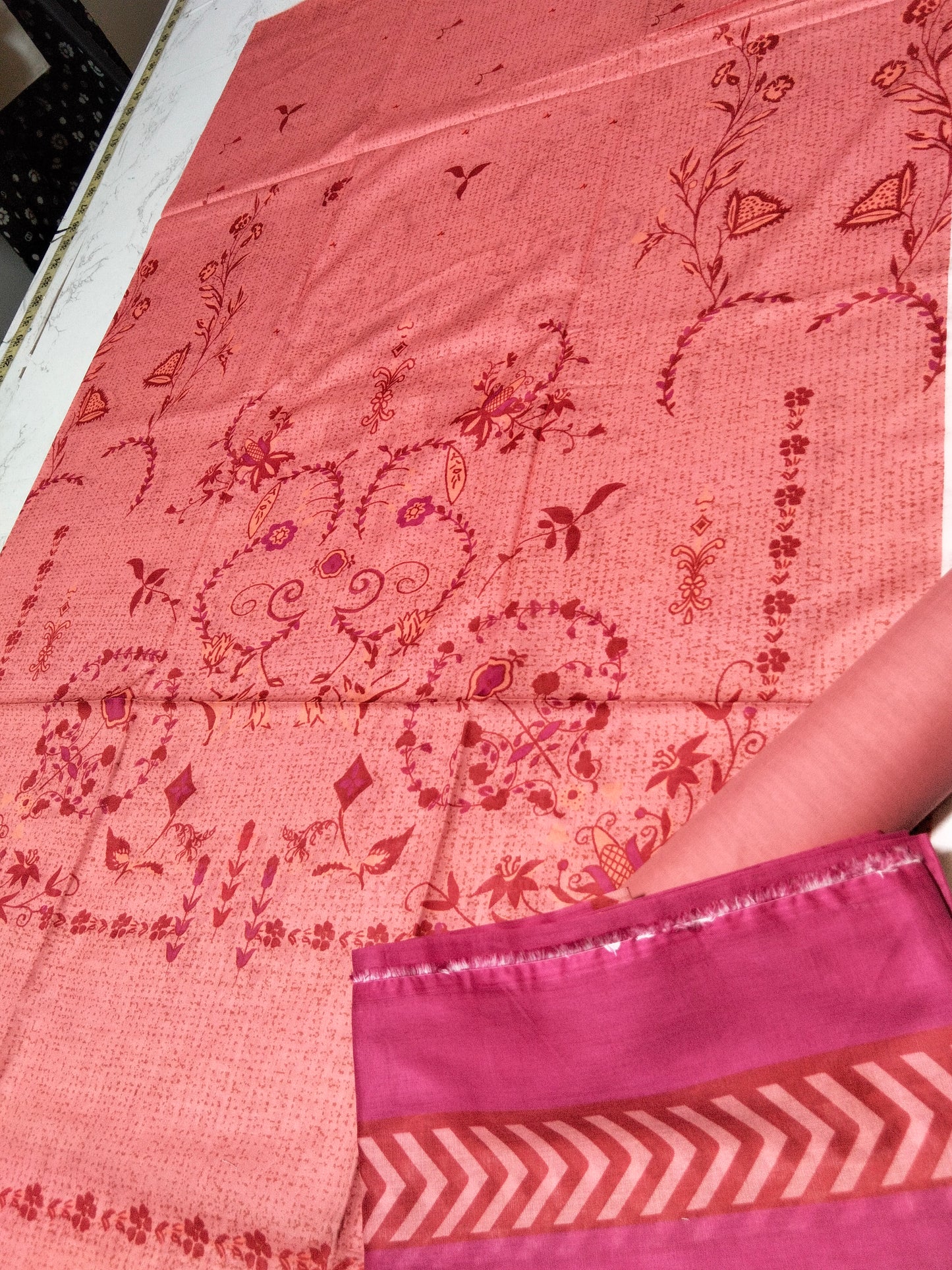 Sale printed lawn 3pc with plain trouser
