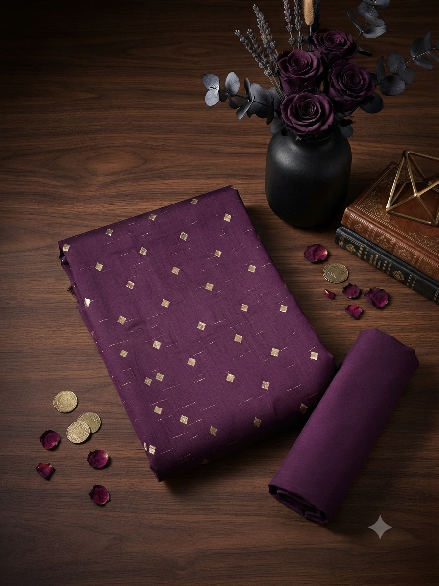 Sale Khadi embroided shirt with plain trouser 2pc