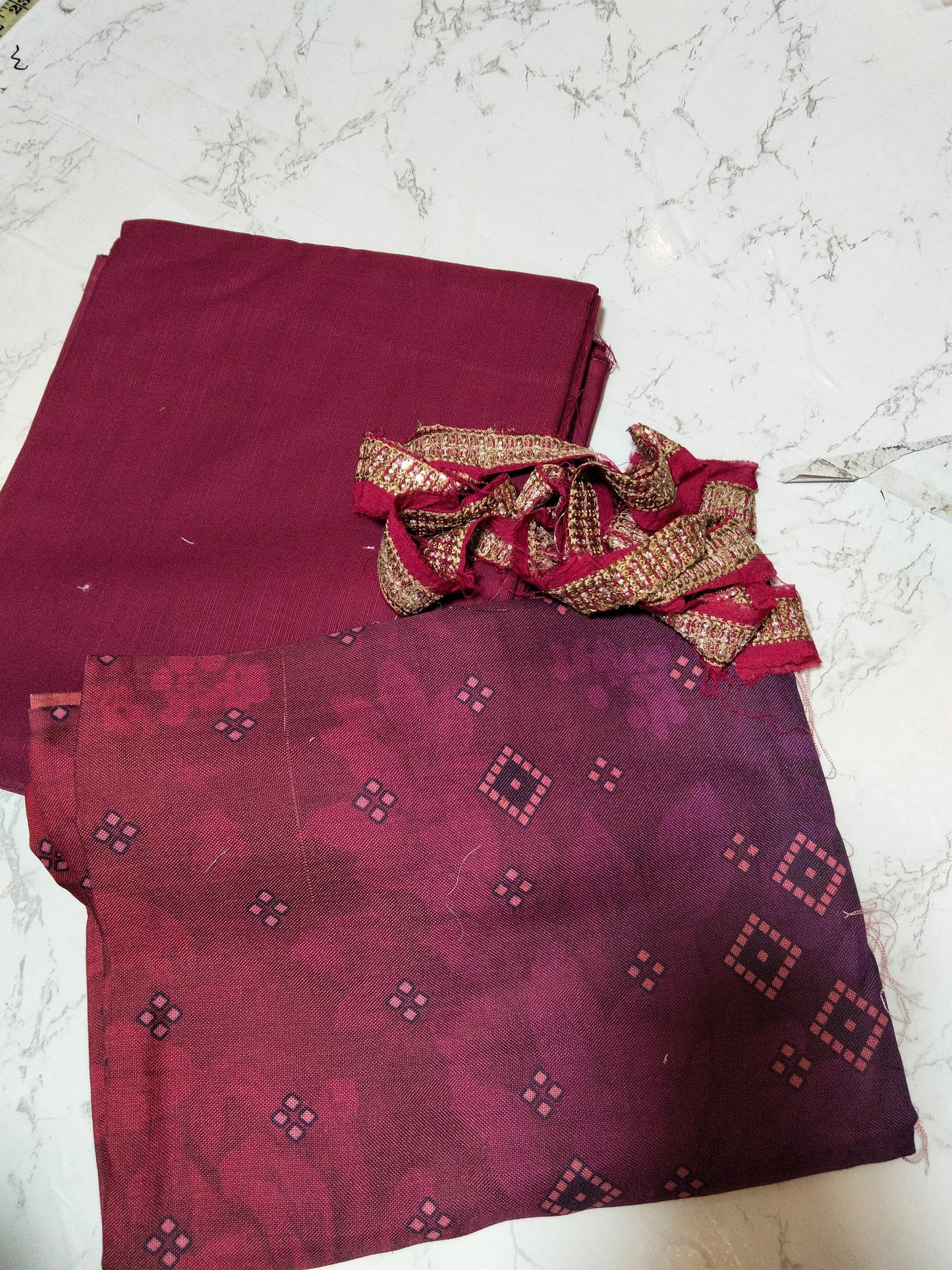 Sale baroque plain khaddar shirt and trouser with printed wool shawl with embroided patche